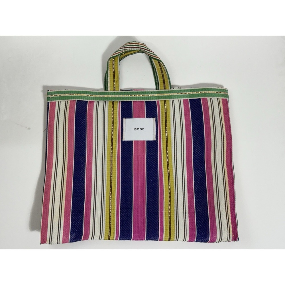 BODE Unisex Multicolor Striped Logo Shopping Market Tote